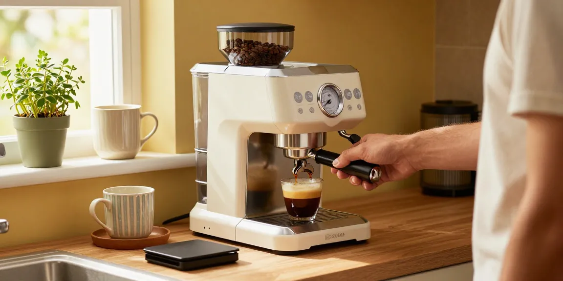 ROKOK88 espresso machine in a cozy kitchen, making perfect espresso.
